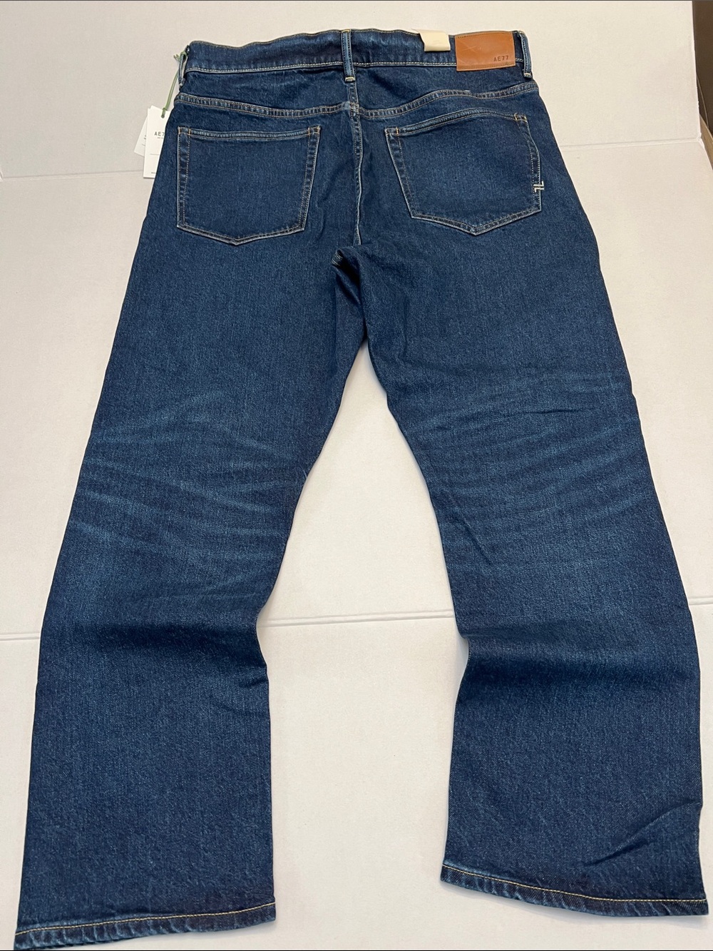 AE 77 AMERICAN EAGLE PREMIUM STRAIGHT CROP BUTTON FLY DENIM JEANS SIZE 14 - Picture 15 of 16